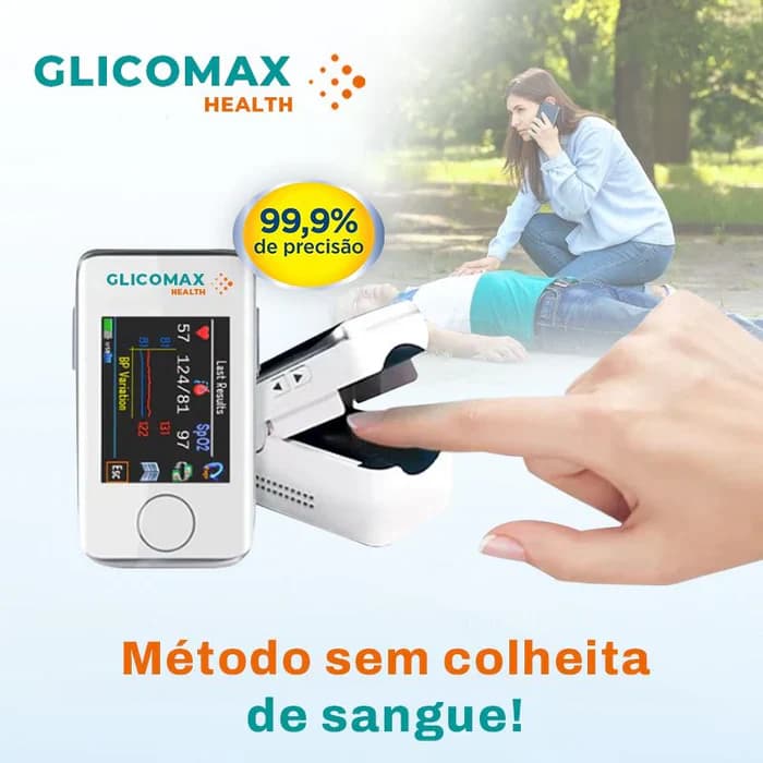 GLICOMAX ORIGINAL - Medidor de glicose menos invasivo. (NÃO PRECISA FURAR O DEDO MEDIDOR VIA LASER)